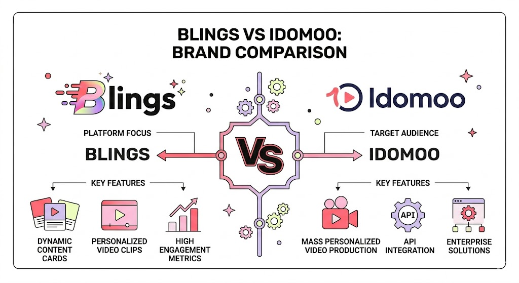 Blings vs Idomoo: which personalized video platform is right for your enterprise? 2 Blings vs Idomoo personalized video platform comparison 2026