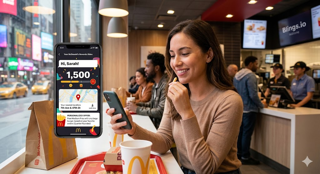 McDonald’s personalized video customer communication showing loyalty status and personalized offer on mobile device