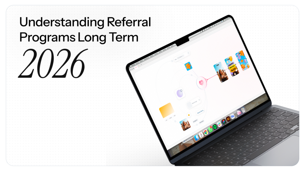 Long term referral program planning dashboard for 2026 shown on a laptop screen