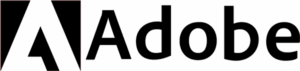 Adobe logo in black.