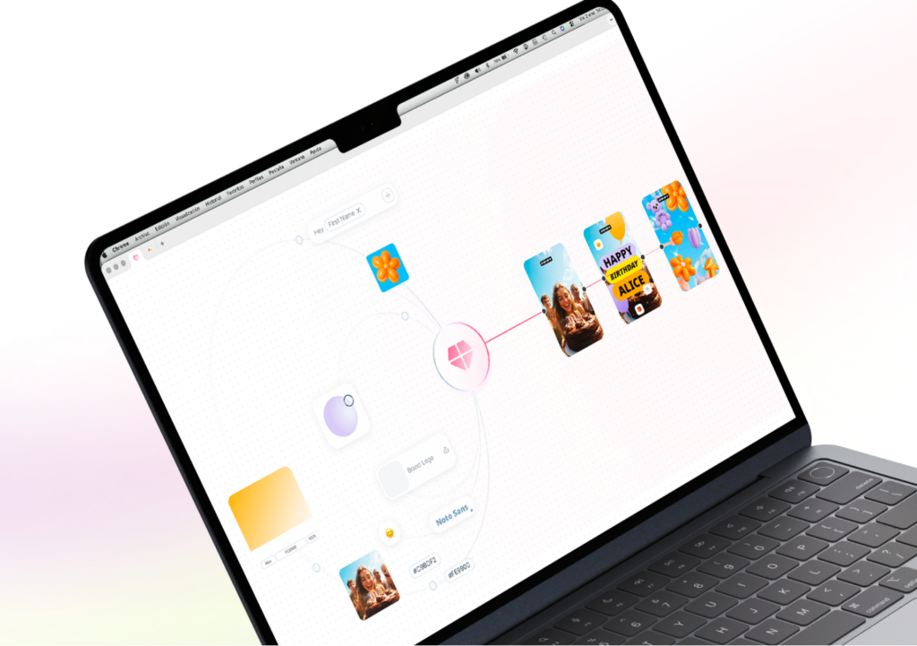 Tablet displaying an AI optimization dashboard with content cards.