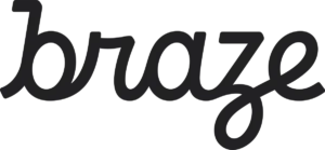 Braze logo in dark script.