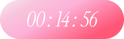Pink countdown timer showing fourteen minutes and fifty six seconds.