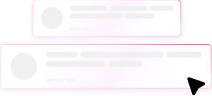 Two stacked message cards with a cursor, representing interactive forms for two-way communication.