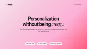 Blog cover with the heading personalization without being creepy on a pink gradient background.