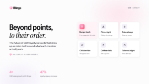 Blog cover with the heading beyond points a whole new loyalty and a rewards table on a pink background.