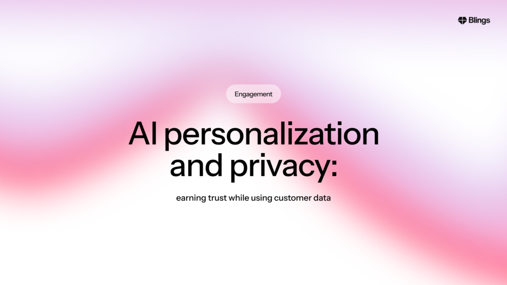 Blog graphic titled AI personalization and privacy, on a pink gradient.