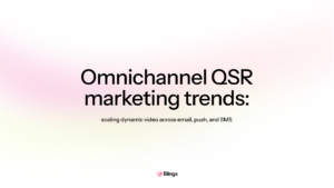 Blog cover with the centered heading omnichannel QSR marketing trends on a light pink background.