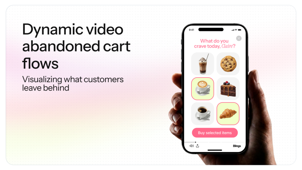 Dynamic video abandoned cart flows