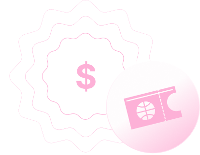 Icons of a dollar sign and a ticket on light and dark backgrounds, used for a ticket recovery campaign.
