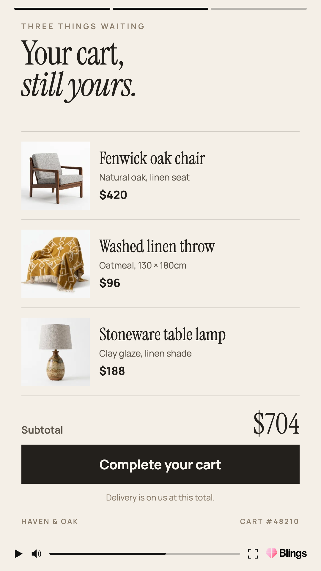 haven cart 02 items